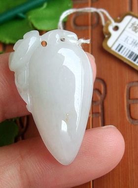 94393玉琳阁翡翠实物拍图缅甸玉天然A货翡翠玉小福瓜小吊坠送证书