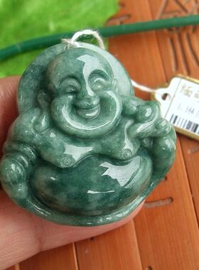 96995玉琳阁 实物拍图 正品天然翡翠A货厚装款平安佛大吊坠送证书