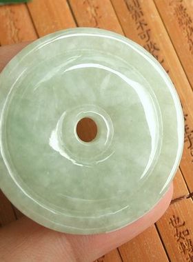 92722玉琳阁翡翠 实物拍图 缅甸玉天然A货翡翠玉平安扣大吊坠41MM