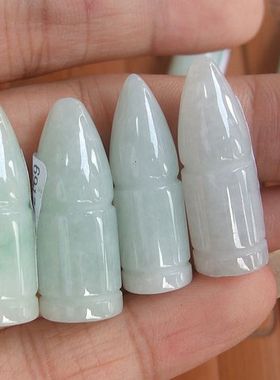 20926玉琳阁 实物拍图 缅甸玉天然A货翡翠玉子弹造型款吊坠送证书