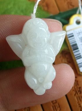 91931玉琳阁翡翠 实物拍图 缅甸玉天然A货翡翠平安小天使小吊坠