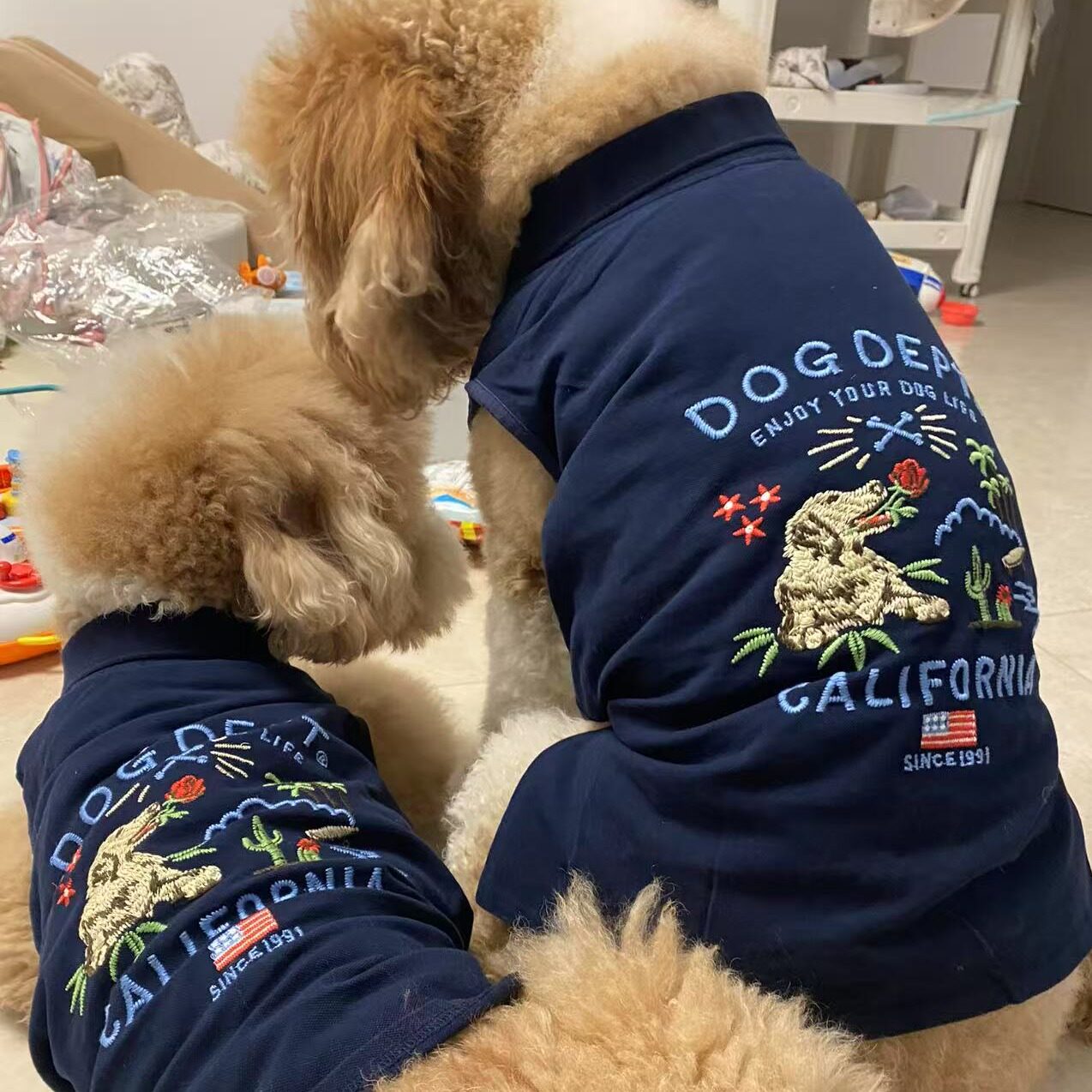 【DOG DEPT】刺绣金毛犬POLO系列珠地棉修身夏装气质款小狗衣服