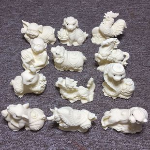 象牙果雕刻十二生肖鼠牛虎兔龙蛇马羊猴鸡狗猪家居桌面工艺品摆件