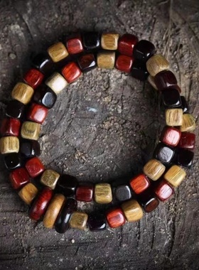 多宝方块手串血檀黑檀绿