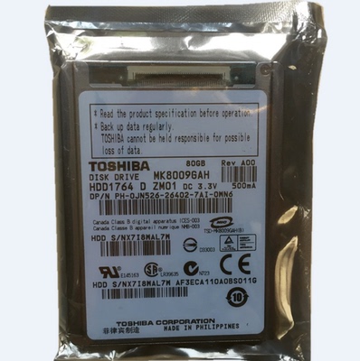 全新1.8寸东芝80G笔记本硬盘