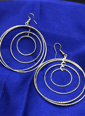 earrings夸张圆环长耳环大耳饰金