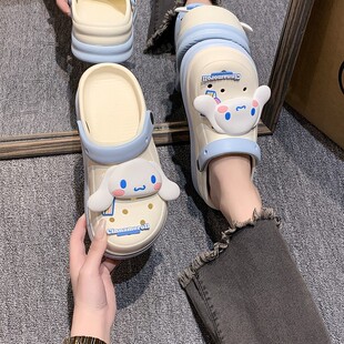 少女多巴胺洞洞鞋 防滑外穿女 夏季 网红ins可爱卡通两穿学生凉拖鞋