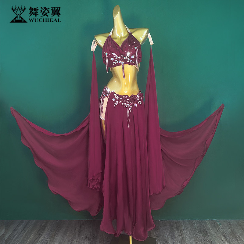 舞姿翼肚皮舞表演出服装女2024新款镶钻文胸长裙套装练功服3201