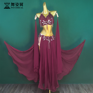 舞姿翼肚皮舞表演出服装女2024新款镶钻文胸长裙套装练功服3201