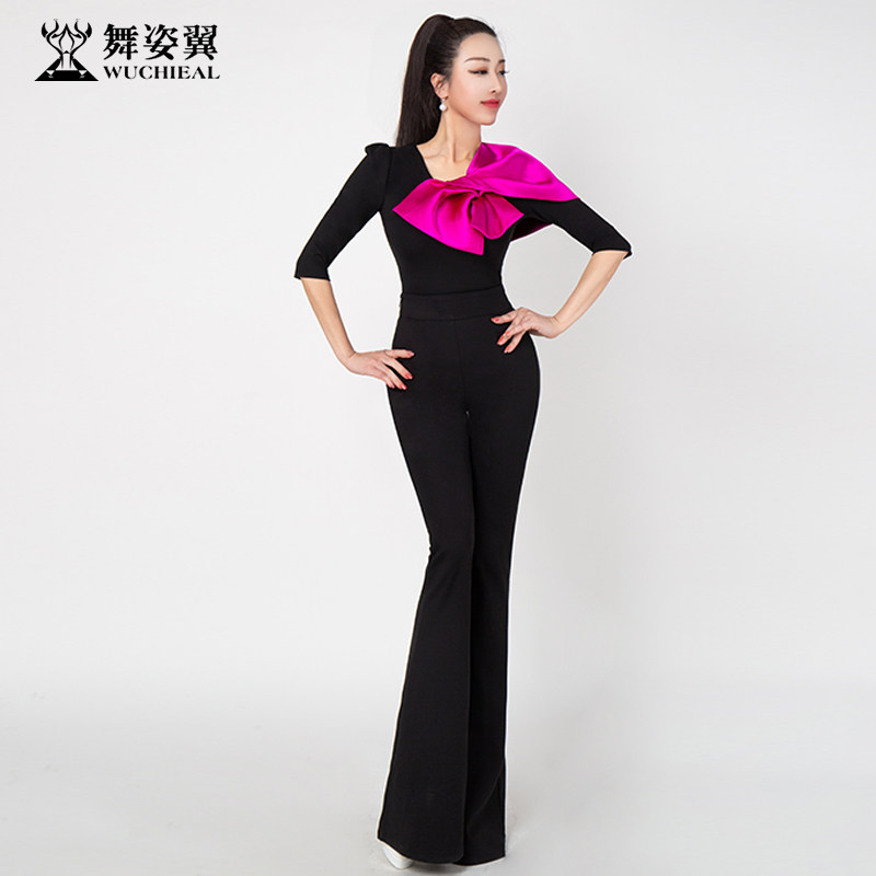 舞姿翼修身形体衣礼仪服2024新款训练走秀肚皮舞练功服套装XT1170