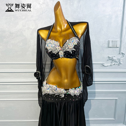 舞姿翼肚皮舞表演出练功服装女2024新款长裙套装东方舞WZY031