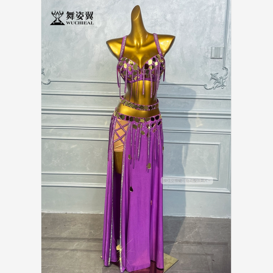舞姿翼肚皮舞2024新款演出服表演练功服东方舞舞蹈服紫色女wzy100
