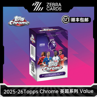 2025-26 Topps Chrome足球英超系列 球星卡Value 收藏卡盲盒盒卡