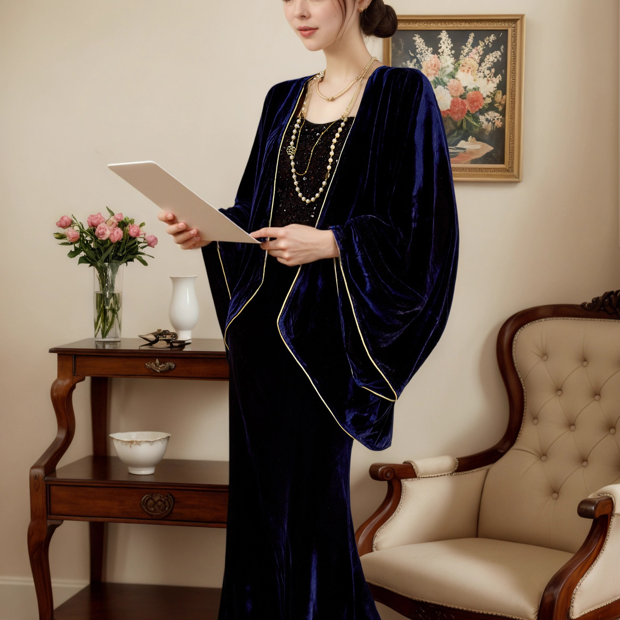 新中式重工丝绒烫金套装