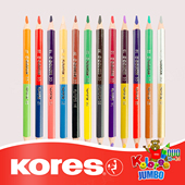 欧洲KORES高乐士儿童双头24彩色铅笔幼儿园小学生用彩笔不脏手z