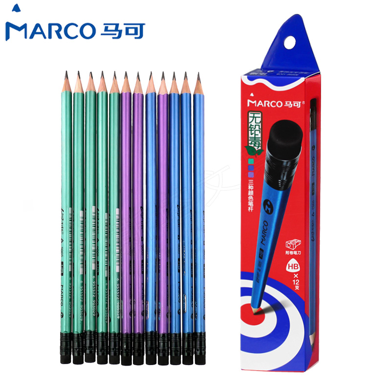 marco三角杆黑色学生写字铅笔