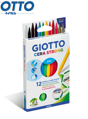 意大利GIOTTO 可擦12色彩色塑料蜡笔 儿童3合1涂画笔带橡皮笔削