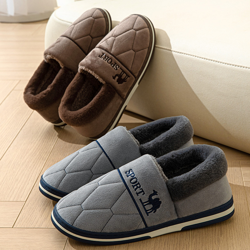 保暖棉拖室内防滑厚底特大码拖鞋