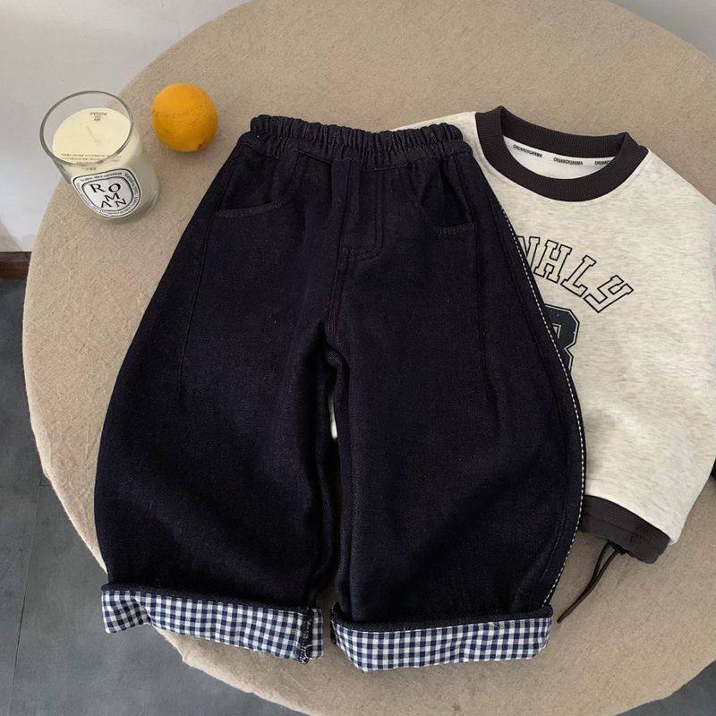 古德家儿童加绒牛仔裤2025冬季新款童装男童女童加绒保暖撞色宝宝,童装/婴儿装/亲子装,儿童牛仔裤,淘宝优惠券,粉丝福利购,淘宝优惠卷