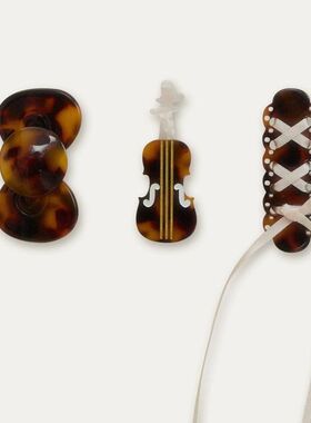 古德家 玳瑁色醋酸小提琴芭蕾风刘海夹可爱发夹女新