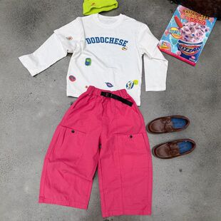 古德家童装2026男童春款立体剪裁口袋个性工装裤女童洋气纯棉直