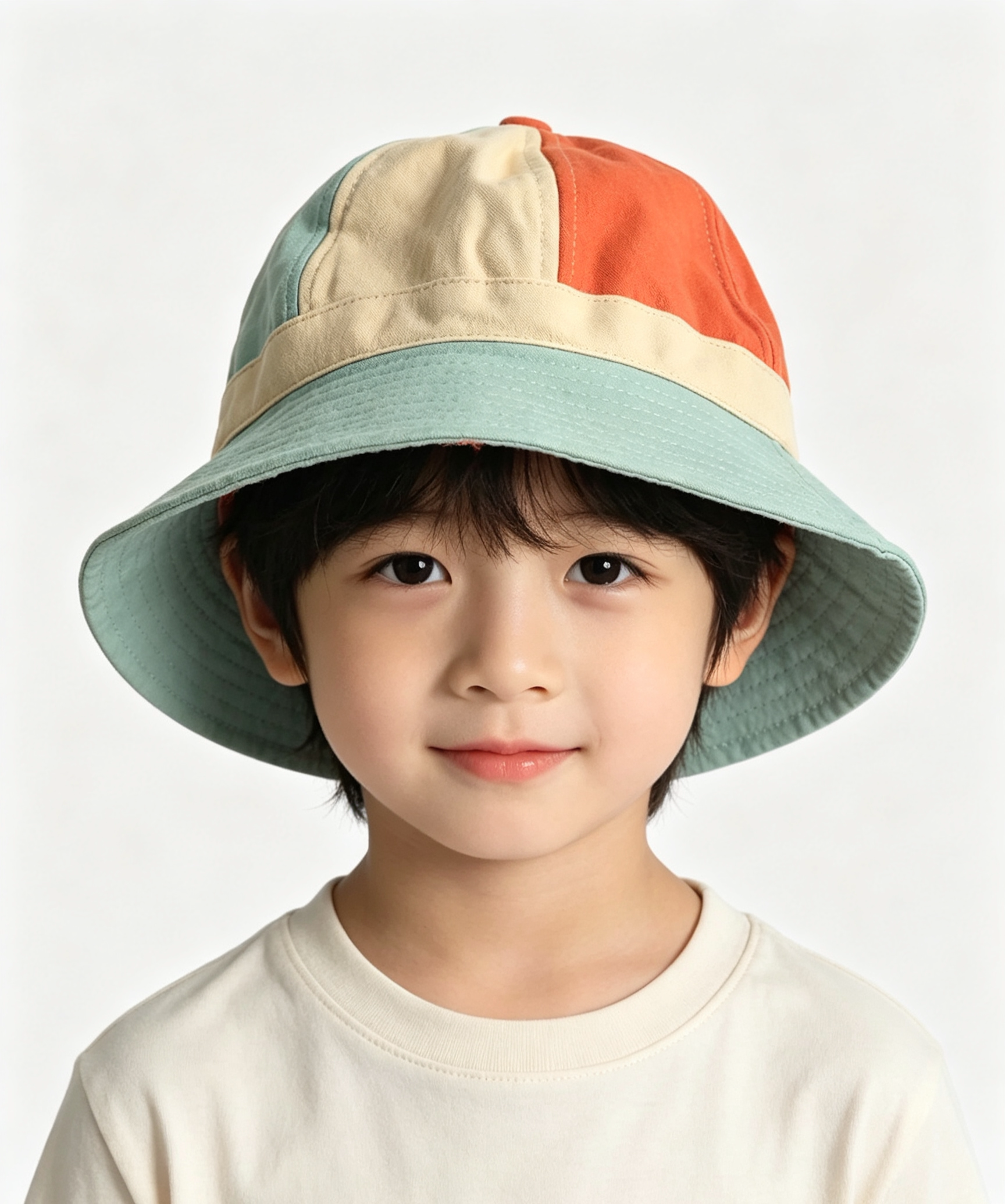 儿童夏天帽子男童女童彩虹渔夫帽百搭韩版潮宝宝春秋薄遮阳太阳帽