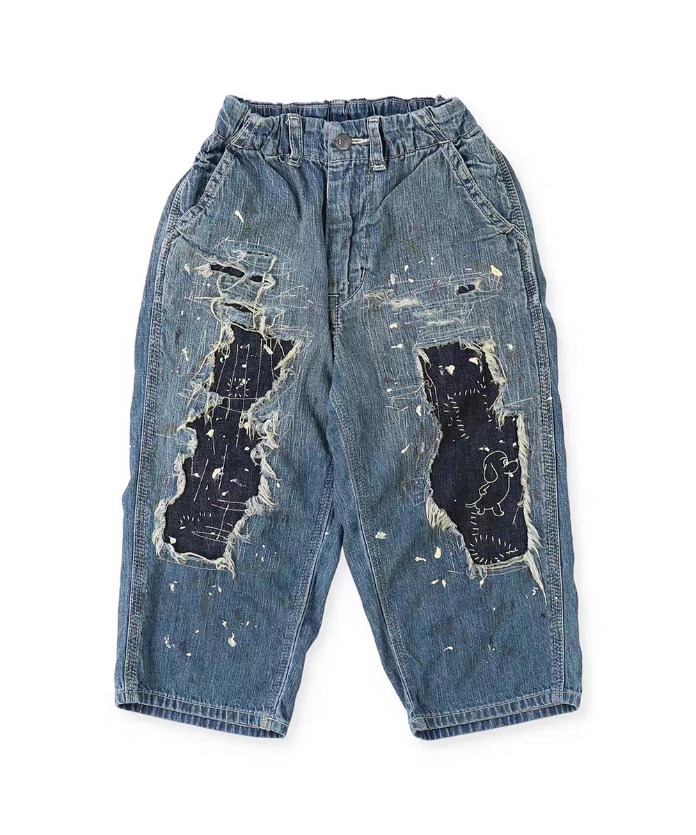 2026加绒新款儿童韩版破洞牛仔短裤男童休闲裤