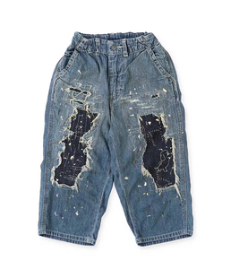 2026加绒新款儿童韩版破洞牛仔短裤男童休闲裤