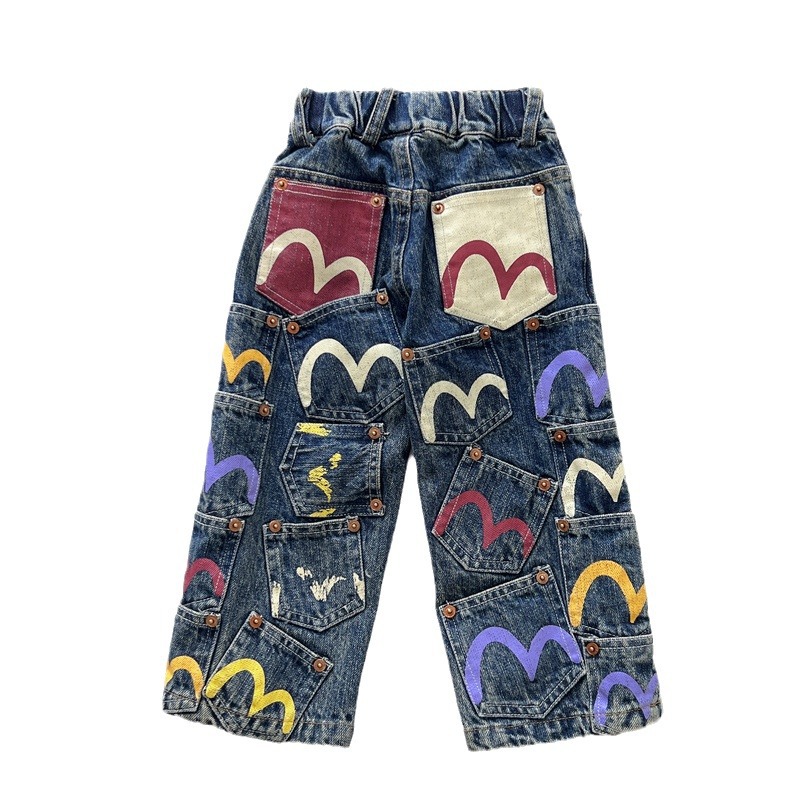 古德家 日系童装中古潮款小众儿童牛仔裤重工版亲子装裤子