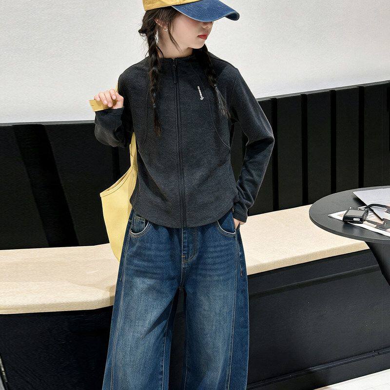 古德家女童秋装外套2026新款儿童巨好看拉链卫衣初中生秋季时尚