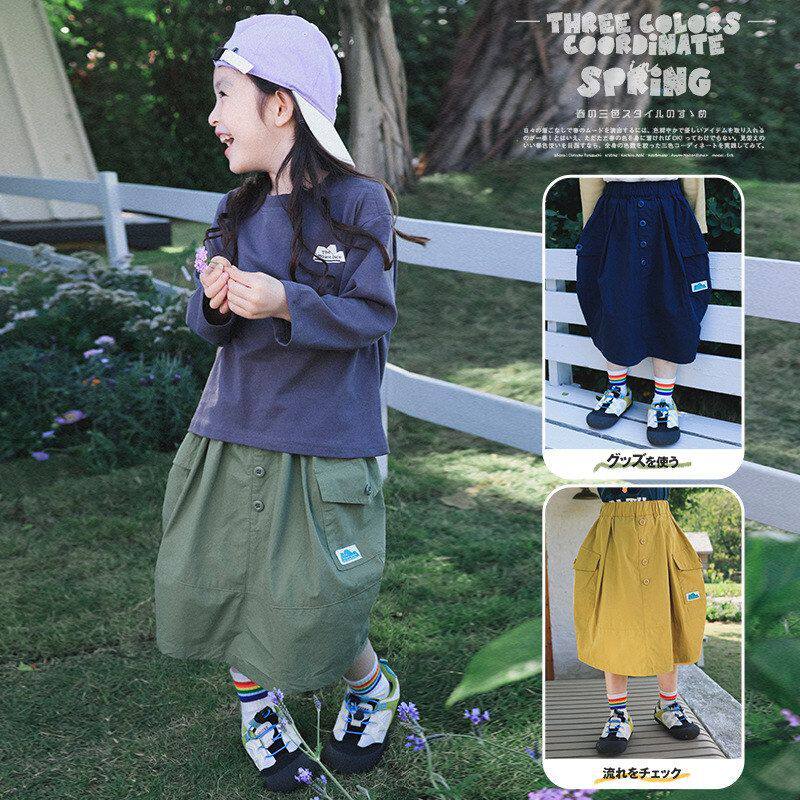 古德家女童裙子2026春季新款户外儿童中长款半身裙中大童茧型个