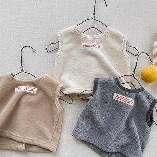 2025湖州织里童装秋季儿童韩版珊瑚绒马甲女童男童秋装6517