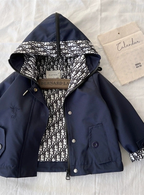 古德家 童装老花风衣儿童外套冲锋衣现货