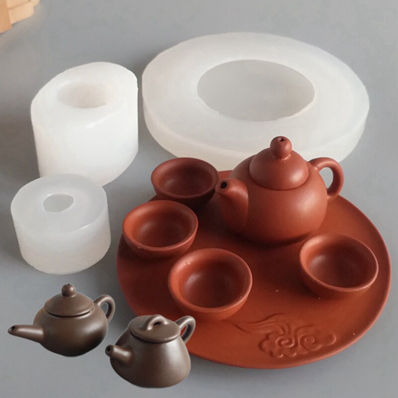 紫砂壶茶具杯盘子巧克力硅胶模具