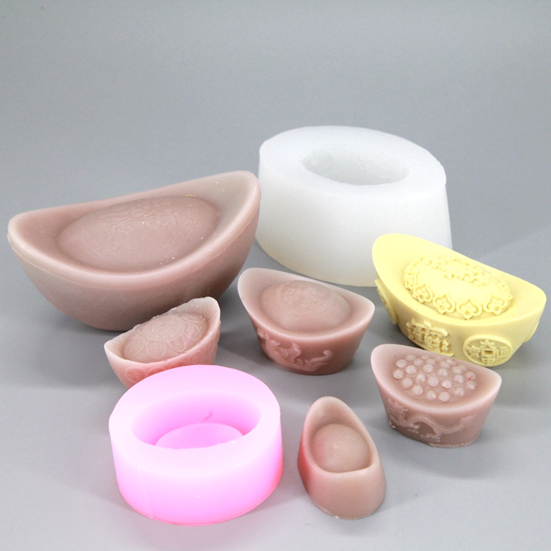 diy元宝春节干佩斯蜡烛硅胶模具