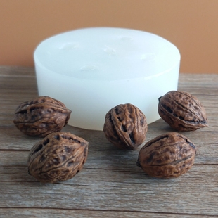 迷你小核桃立体硅胶模具蜡烛巧克力慕斯蛋糕冰块奶茶装饰果冻