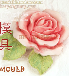 叶玫瑰花手工皂巧克力翻糖蛋糕燕菜矽利康盐雕mold拓香石硅胶模具