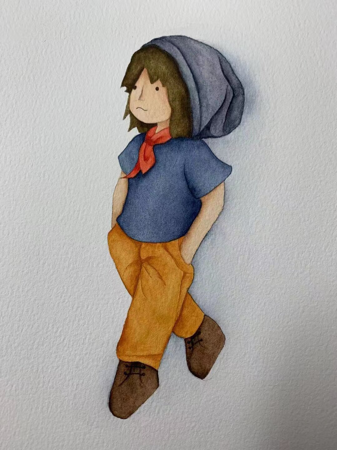 【三猫手绘】水彩画作品《只是路过》718装饰画