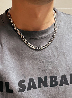 高密钛钢男士古巴项链