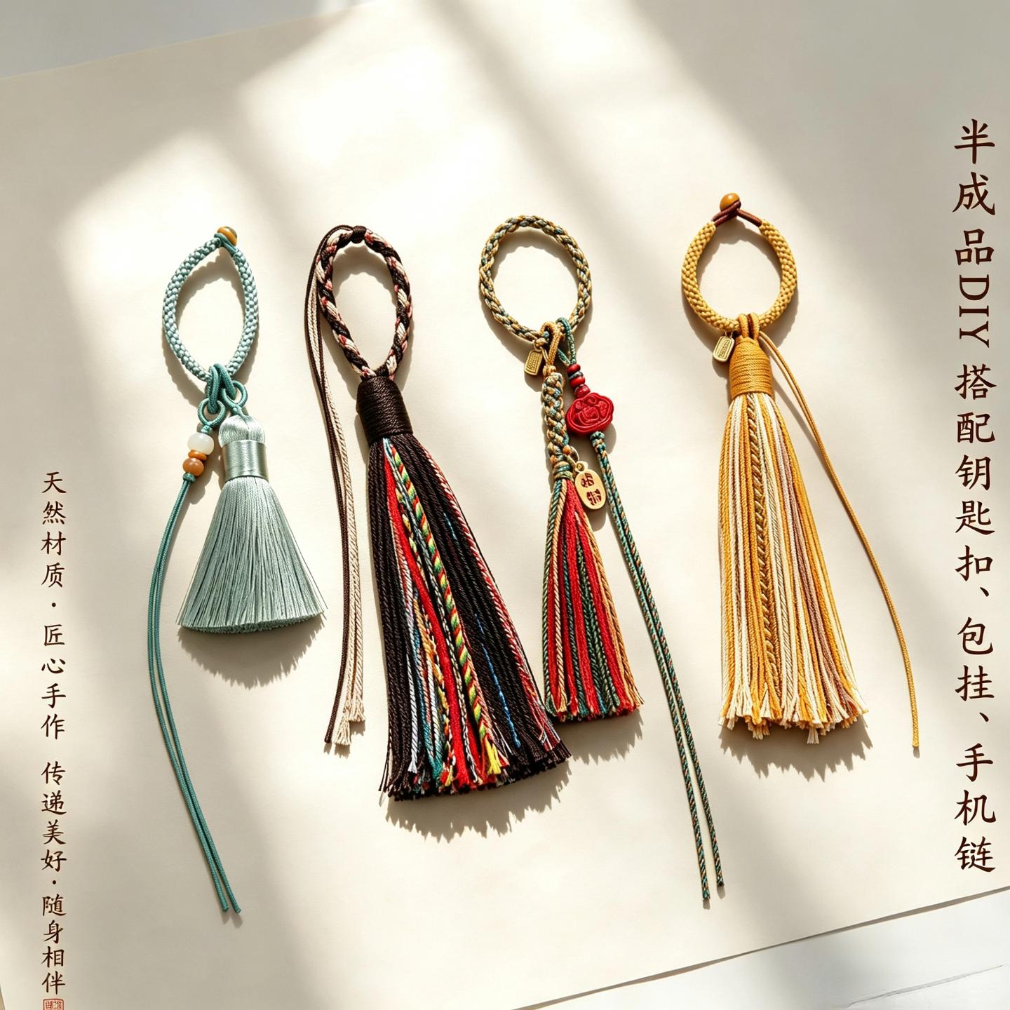 新中式挂件汽车钥匙扣藏式挂绳