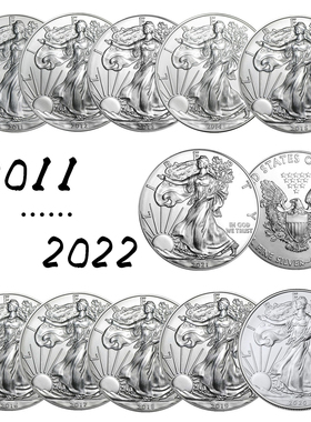 美国鹰洋纪念币纪念章展翅鹰装饰自由女神镀银币 美国女神硬币