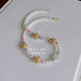 异色遗风 仿李静训蜻蜓眼软璎珞珍珠春夏项链唐宋明制汉服旗袍