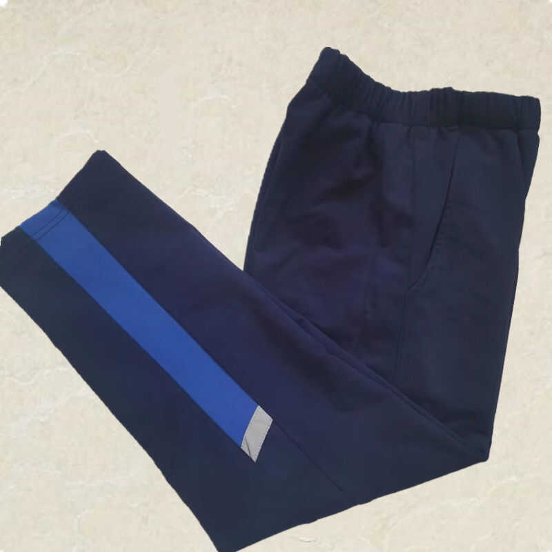 散口直筒藏蓝色有大码宽松运动裤