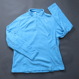 2025新款 女士户外运动立领半拉链抓绒衣蓝色保暖半拉链