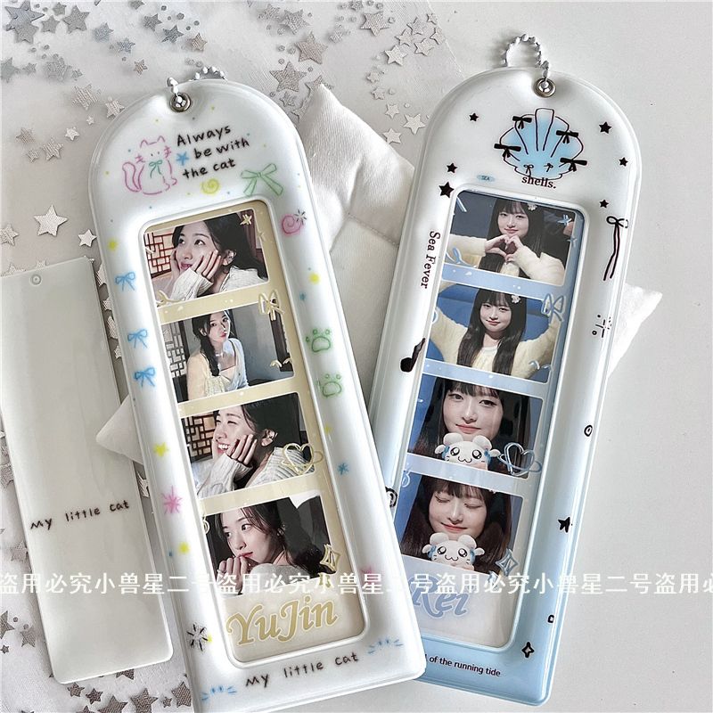 蝴蝶结猫咪原创人生四格PVC卡套追星书签卡包照片校园卡收纳挂件