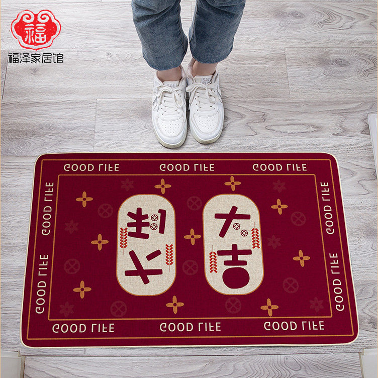 亚麻橡胶新中式进门卫浴吸水防滑