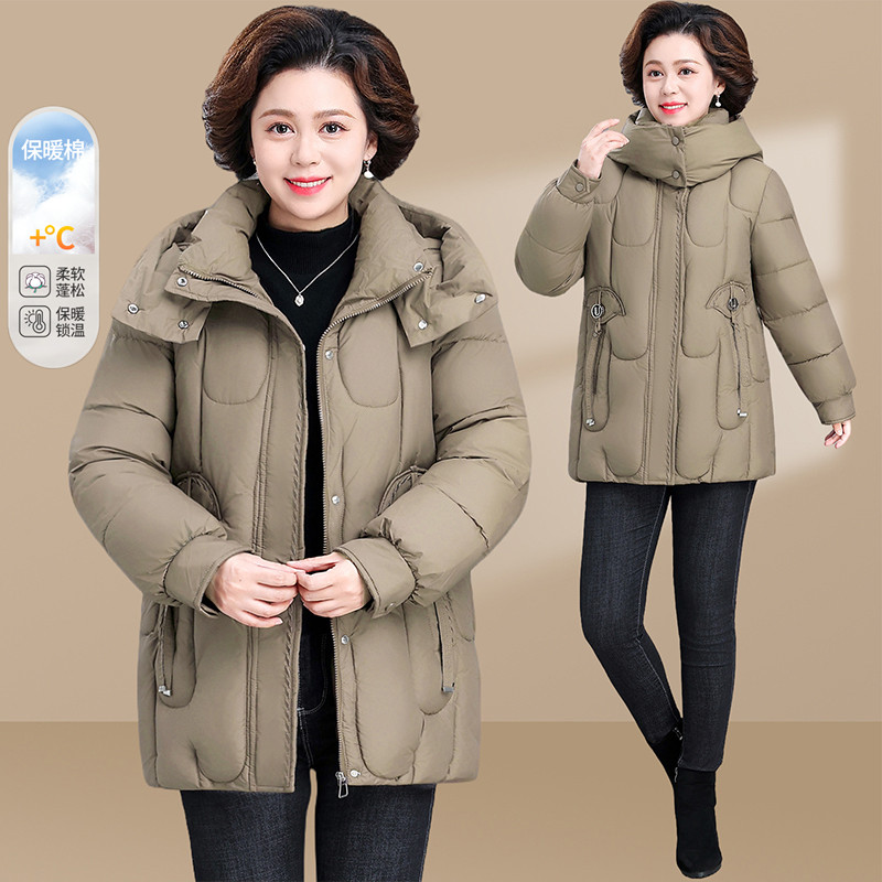 爱尚文子秀加绒加厚羽绒棉服女士冬季中长款韩版洋气保暖棉袄外套