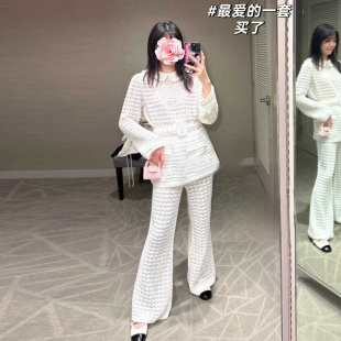 25新款 特惠499 香奶奶 镂空腰带收腰针织衫 不退不换 长裤 原769