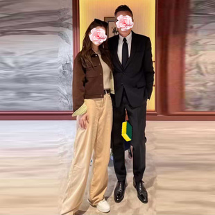 原439 卡其色高腰直筒休闲长裤 特惠239 baby同款 25新款 不退不换