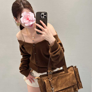 双V领羊毛针织开衫 不退不换 可拆卸肩带 26新款 原529 特惠329